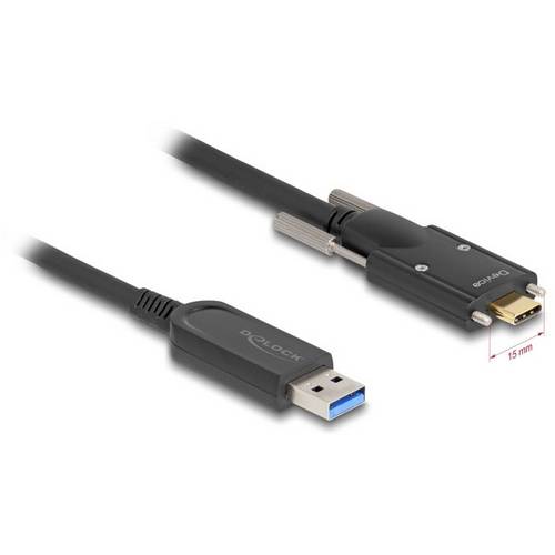 Delock USB Anschlusskabel USB-A Stecker, USB-C® Stecker 7.5 m Schwarz 83201 USB-Kabel
