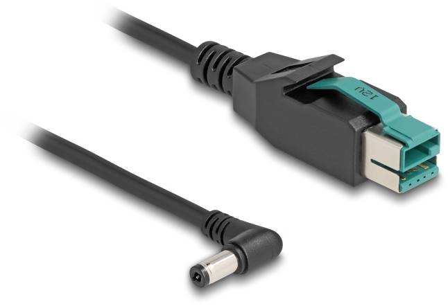 'Spezialkabel mit einem quadratischen und einem runden Stecker, möglicherweise für spezifische Elektronikverbindungen geeignet.'