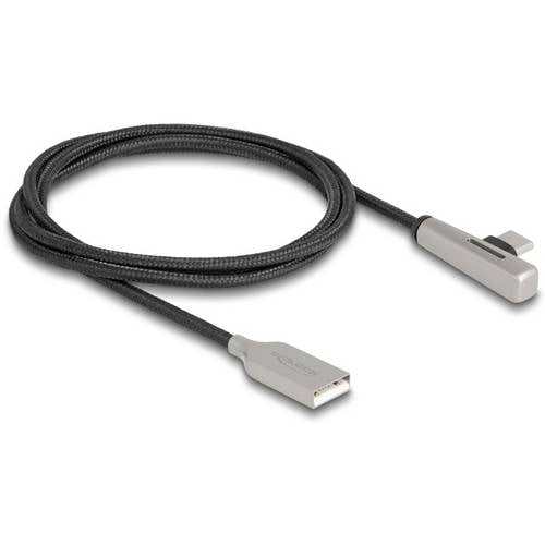 Thumbnail - Delock USB-Kabel USB 2.0 USB-A Stecker, USB-C® Stecker 1.00 m Schwarz, Silber 80766