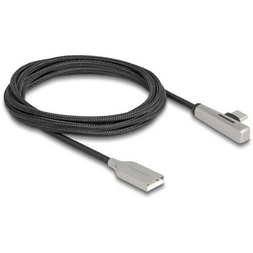 Thumbnail - Delock USB-Kabel USB 2.0 USB-A Stecker, USB-C® Stecker 2.00 m Schwarz, Silber 80767