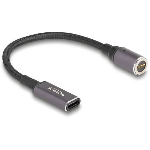 Thumbnail - Delock USB-Ladekabel USB-C® Buchse, magnetischer Konnektor 0.15 m Anthrazit, Schwarz 80781