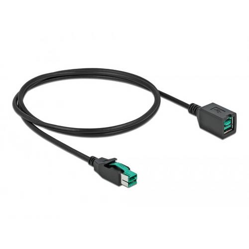 Thumbnail - Delock USB-Stromkabel PoweredUSB 12V Stecker, PoweredUSB 12V Buchse 1.00 m Schwarz 85980