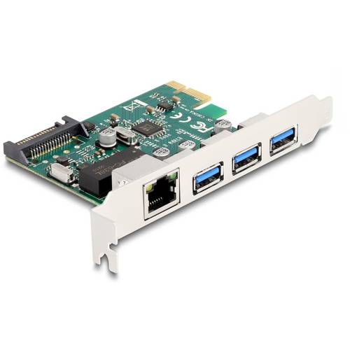 Thumbnail - Delock 90105 PCI-Express Karte RJ45, USB-A (USB 3.2 Gen 1) PCIe