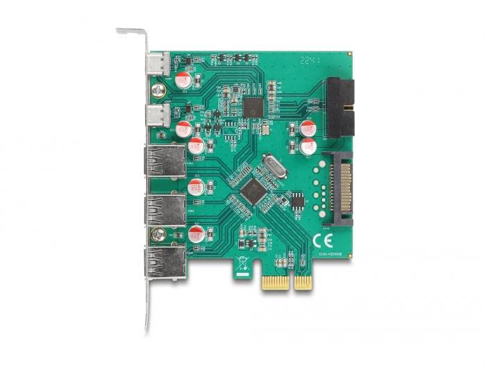 Delock 90109 PCI-Express Karte SATA, USB-A (USB 3.2 Gen 1), USB-C® PCIe-3