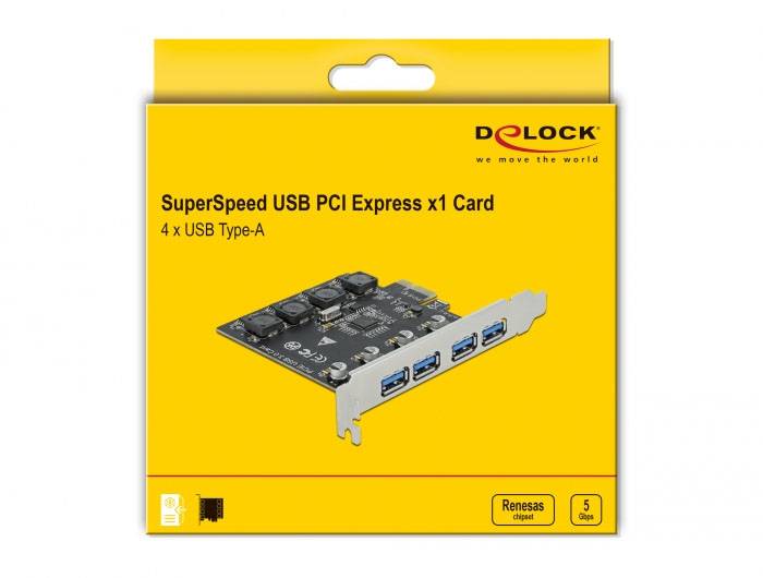 Delock 90509 PCI-Express Karte USB-A (USB 3.2 Gen 1) PCIe-5