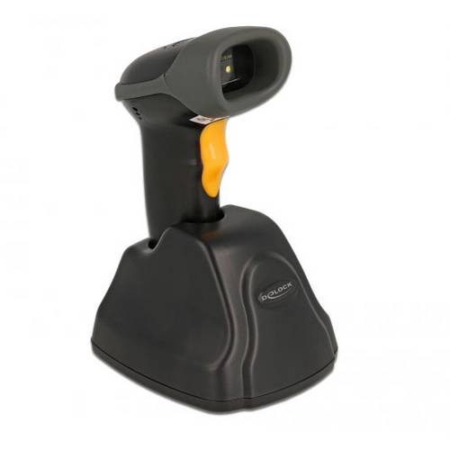 Thumbnail - Delock 90550 2D Barcode-Scanner Kabelgebunden 2D, 1D LED Schwarz, Orange Hand-Scanner inkl. Standfuß