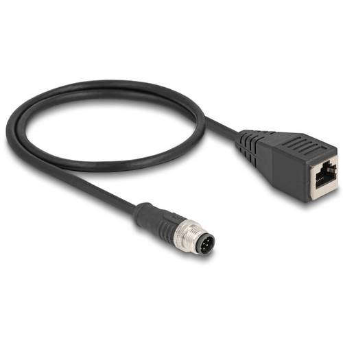 Delock 60621 RJ45 / M12 Netzwerkkabel, Patchkabel CAT 5e S/FTP 0.50 m Schwarz 1 St.
