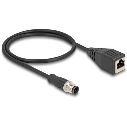 Delock 60622 RJ45 / M12 Netzwerkkabel, Patchkabel CAT 5e S/FTP 0.50 m Schwarz 1 St.