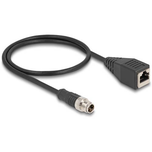 Thumbnail - Delock 60623 RJ45 / M12 Netzwerkkabel, Patchkabel CAT 5e S/FTP 0.50 m Schwarz 1 St.