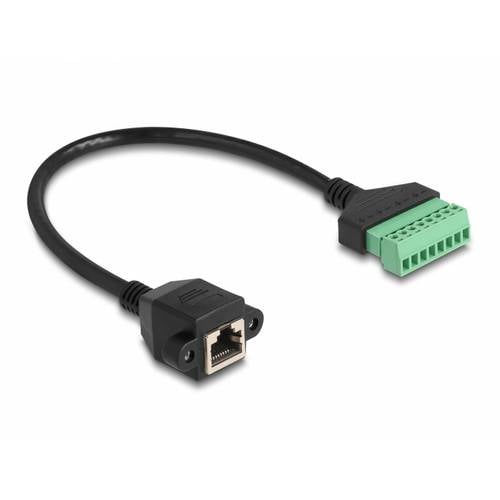 Delock 66054 RJ45 Netzwerkkabel, Patchkabel CAT 6 U/UTP 0.30 m Schwarz, Grün 1 St.