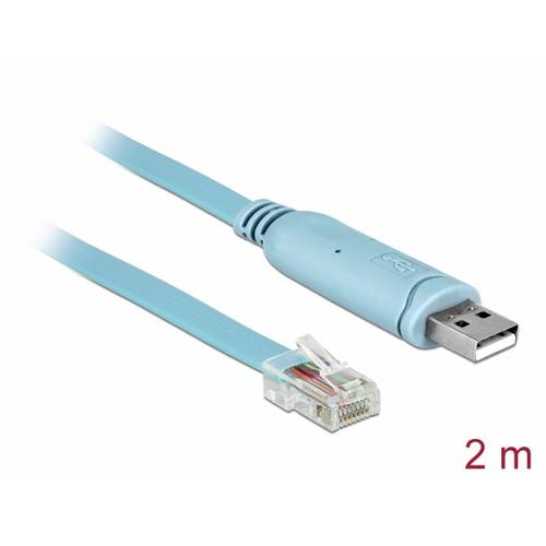 Delock USB-Adapter USB 1.1, USB 2.0 USB-A Stecker, RJ45 2.00 m Blau 64185