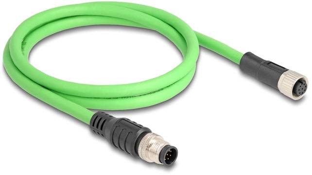 Thumbnail - Delock 80401 M12 Netzwerkkabel, Patchkabel SF/UTP 1.00 m Grün 1 St.
