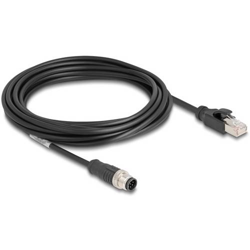 Delock 80811 RJ45 / M12 Netzwerkkabel, Patchkabel CAT 5e S/FTP 5.00 m Schwarz 1 St.