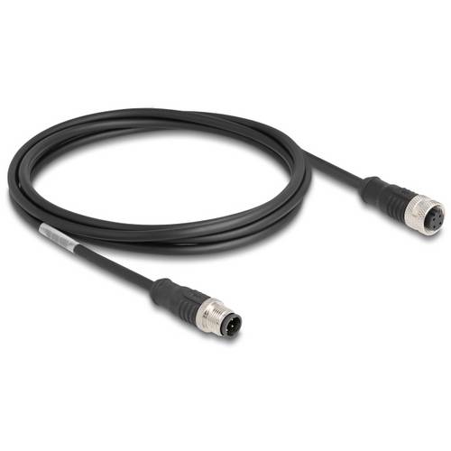 Delock 80845 M12 Netzwerkkabel, Patchkabel CAT 5e S/FTP 2.00 m Schwarz 1 St.