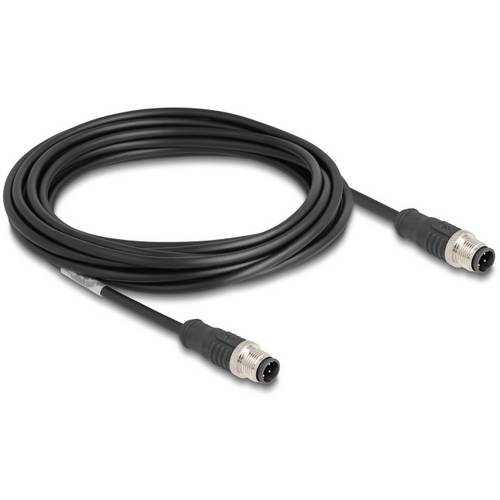Delock 80849 M12 Netzwerkkabel, Patchkabel CAT 5e S/FTP 5.00 m Schwarz 1 St.