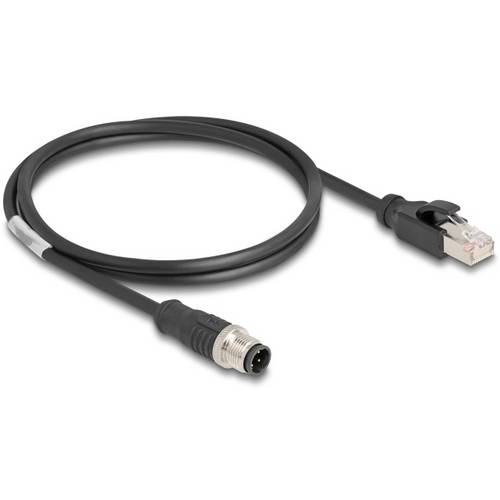 Delock 80850 RJ45 / M12 Netzwerkkabel, Patchkabel CAT 5e S/FTP 1.00 m Schwarz 1 St.