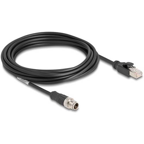 Delock 80868 RJ45 / M12 Netzwerkkabel, Patchkabel CAT 5e S/FTP 5.00 m Schwarz 1 St.