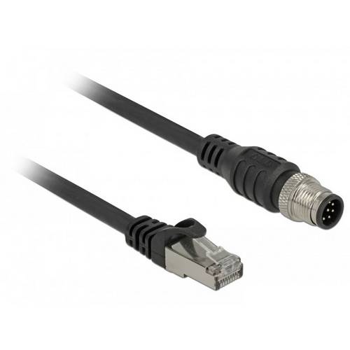 Thumbnail - Delock 84924 RJ45 / M12 Netzwerkkabel, Patchkabel CAT 5e S/FTP 3.00 m Schwarz 1 St.
