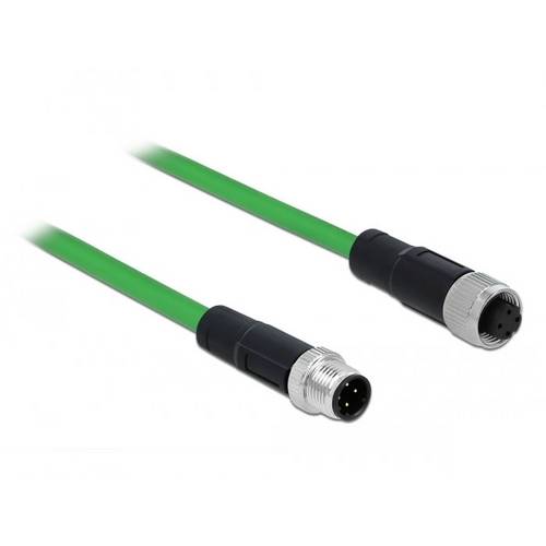 Thumbnail - Delock 85436 M12 Netzwerkkabel, Patchkabel SF/UTP 5.00 m Grün 1 St.