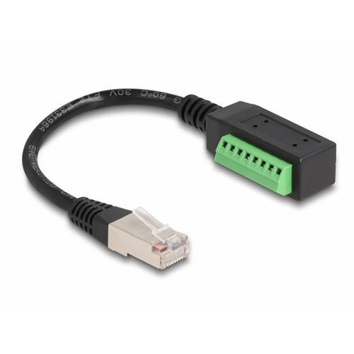 Delock 66052 RJ45 Netzwerkkabel, Patchkabel CAT 5e 0.22 m Schwarz, Grün 1 St.