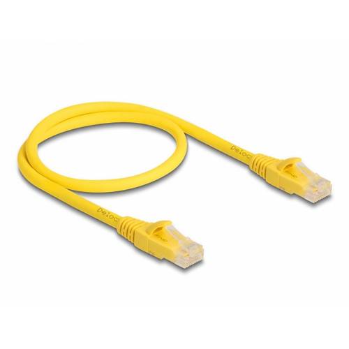 Delock 80100 RJ45 Netzwerkkabel, Patchkabel CAT 6a U/UTP 0.50 m Gelb 1 St.