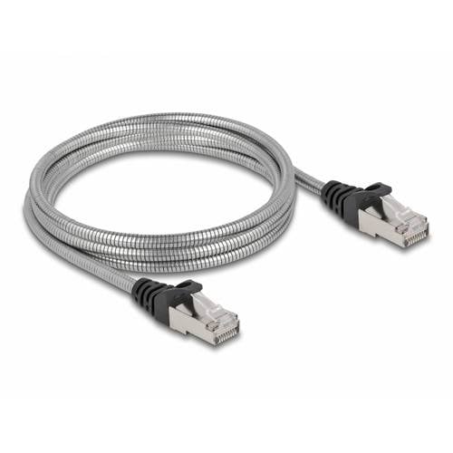 Delock 80109 RJ45 Netzwerkkabel, Patchkabel CAT 6a U/FTP 2.00 m Silber 1 St.