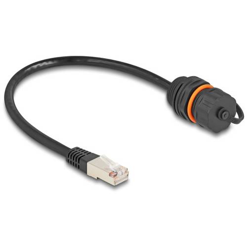 Delock 88146 RJ45 Netzwerkkabel, Patchkabel CAT 6a S/UTP 0.25 m Schwarz 1 St.