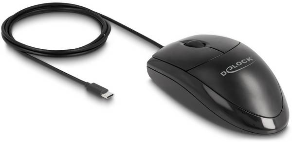 Delock 12114  Maus USB   Optisch Schwarz 3 Tasten 1200 dpi Geräuscharme Tasten