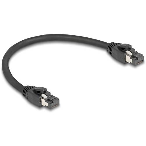 Delock 80231 RJ45 Netzwerkkabel, Patchkabel CAT 8.1 S/FTP 0.25 m Schwarz 1 St.