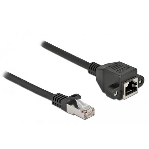 Delock 87003 RJ45 Netzwerkkabel, Patchkabel CAT 6a S/FTP 3.00 m Schwarz 1 St.