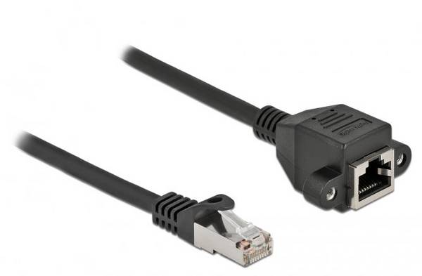 Delock 86999 RJ45 Patchkabel CAT 6a S/FTP 0.50 m Schwarz Geschirmt 1 St.