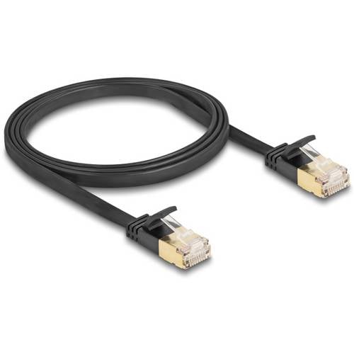 Delock 80345 RJ45 Netzwerkkabel, Patchkabel CAT 7 U/FTP 1.00 m Schwarz 1 St.