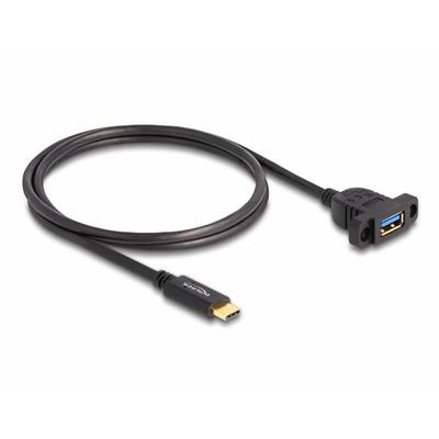 USB-Kabel mit USB-C- und USB-A-Buchse, geeignet für Datenübertragung und Aufladung, dargestellt auf weißem Hintergrund.