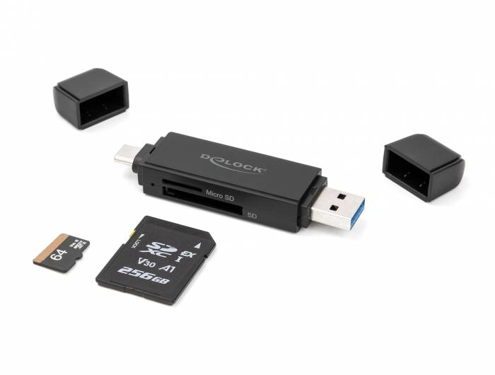 Delock - Kartenleser (SD, miniSD, RS-MMC, TransFlash, MMCmobile, microSD, MMCplus, MMCmicro, microSDHC, SDXC, microSDXC,-4