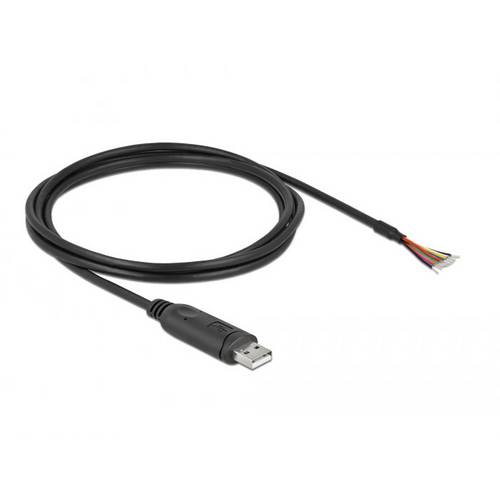 Thumbnail - Delock USB-Kabel USB 2.0 USB-A Stecker, offene Kabelenden 2.00 m Schwarz 90416