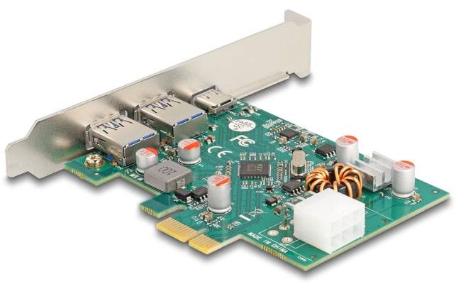 Delock 90229 PCI-Express Karte USB-A (USB 3.2 Gen 1), USB-C® PCIe-1