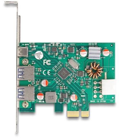 Delock 90229 PCI-Express Karte USB-A (USB 3.2 Gen 1), USB-C® PCIe-3