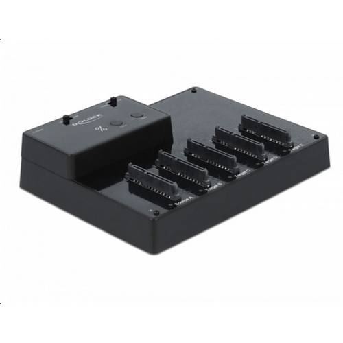 Thumbnail - Delock 64098 SATA 6 Gb/s, USB-B, DC-Buchse 3.5 mm Festplatten-Dockingstation mit Clone-Funktion, mit USB Hub