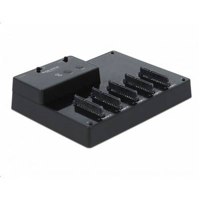 Delock 64098 SATA 6 Gb/s, USB-B, DC-Buchse 3.5 mm Festplatten-Dockingstation mit Clone-Funktion, mit USB Hub-0