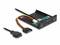 USB-Frontpanel für PC-Gehäuse: Verfügt über 2 USB-A- und 2 USB-C-Anschlüsse, sowie interne Kabelanschlüsse.