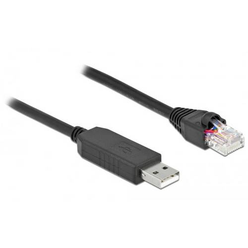 Thumbnail - Delock USB-A zu RJ45 Adapterkabel USB 2.0 USB-A Stecker, RJ45 0.50 m Schwarz 64159