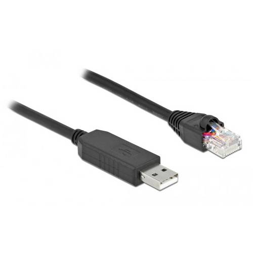 Delock 64160 RJ45 / USB Netzwerkkabel, Patchkabel 1.00 m Schwarz 1 St.