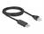 USB-zu-Ethernet-Kabel auf weißem Hintergrund, zeigt Adapterende für USB-Anschluss und Netzwerkstecker für Ethernet-Verbindung.