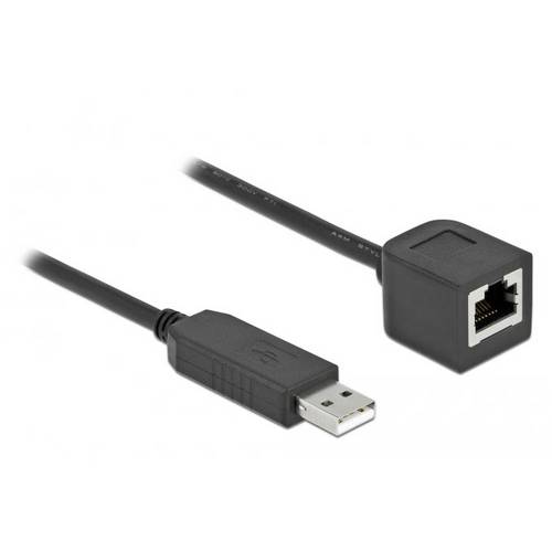 Delock USB-A zu RJ45 Adapterkabel USB 2.0 USB-A Stecker, RJ45 1.00 m Schwarz 64164