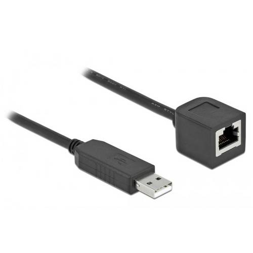 Delock USB-A zu RJ45 Adapterkabel USB 2.0 USB-A Stecker, RJ45 2.00 m Schwarz 64165