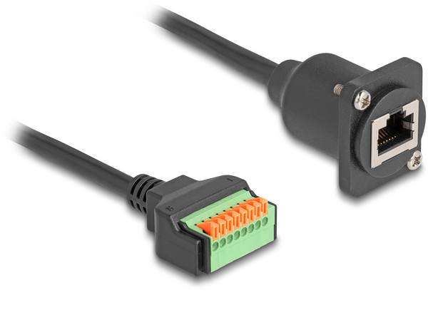 Delock 88153 RJ45 Netzwerk Adapter CAT 5e 0.30 m Schwarz PVC-Mantel 1 St.