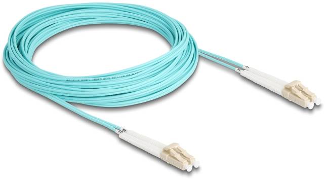 Delock 88083 Glasfaser LWL Anschlusskabel 10 m Aquablau [1x LC-Stecker - 1x LC-Stecker] 50/125 µ Multimode OM3-2