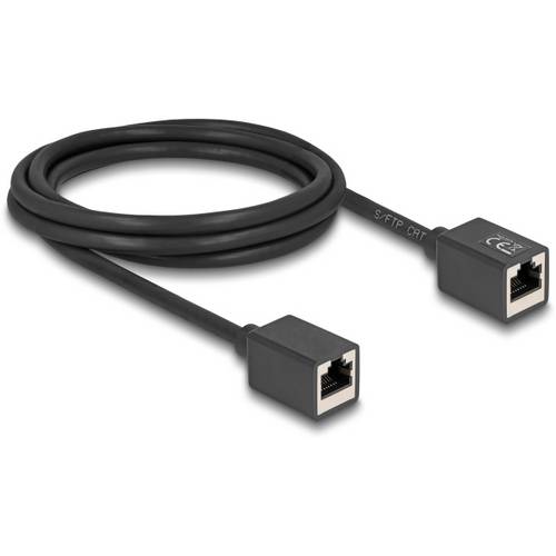 Delock 90331 RJ45 Netzwerkkabel, Patchkabel CAT 6a S/FTP 2.00 m Schwarz 1 St.