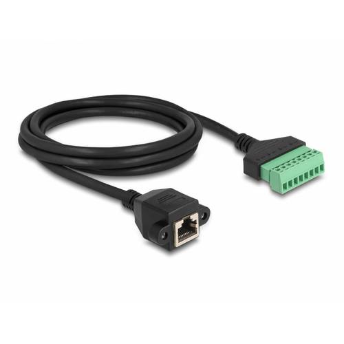 Delock 66060 RJ45 Netzwerkkabel, Patchkabel CAT 6 U/UTP 2.00 m Schwarz, Grün 1 St.