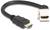 Ein HDMI-Adapterkabel mit schwarzem Stecker links und weißem Stecker rechts. Verwendet zum Anschluss elektronischer Geräte.